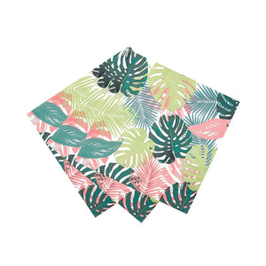 Pastel Tropical Palm Leaf Lunch Napkins 20ct - The Party Darling