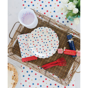 Patriotic Stars Scallop Fringe Guest Towels 24ct Picnic Setting