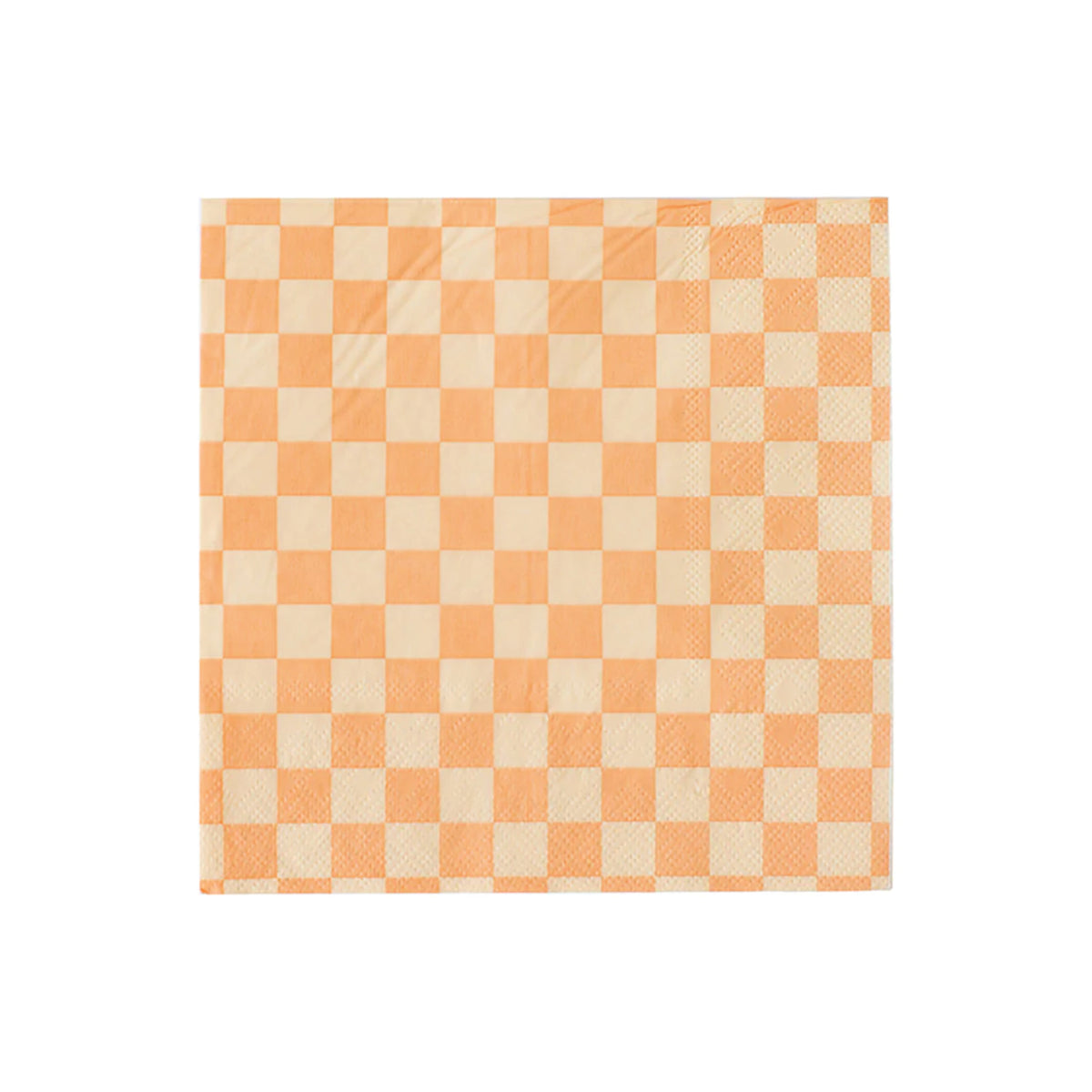 Peach & Cream Checkered Lunch Napkins 20ct | The Party Darling