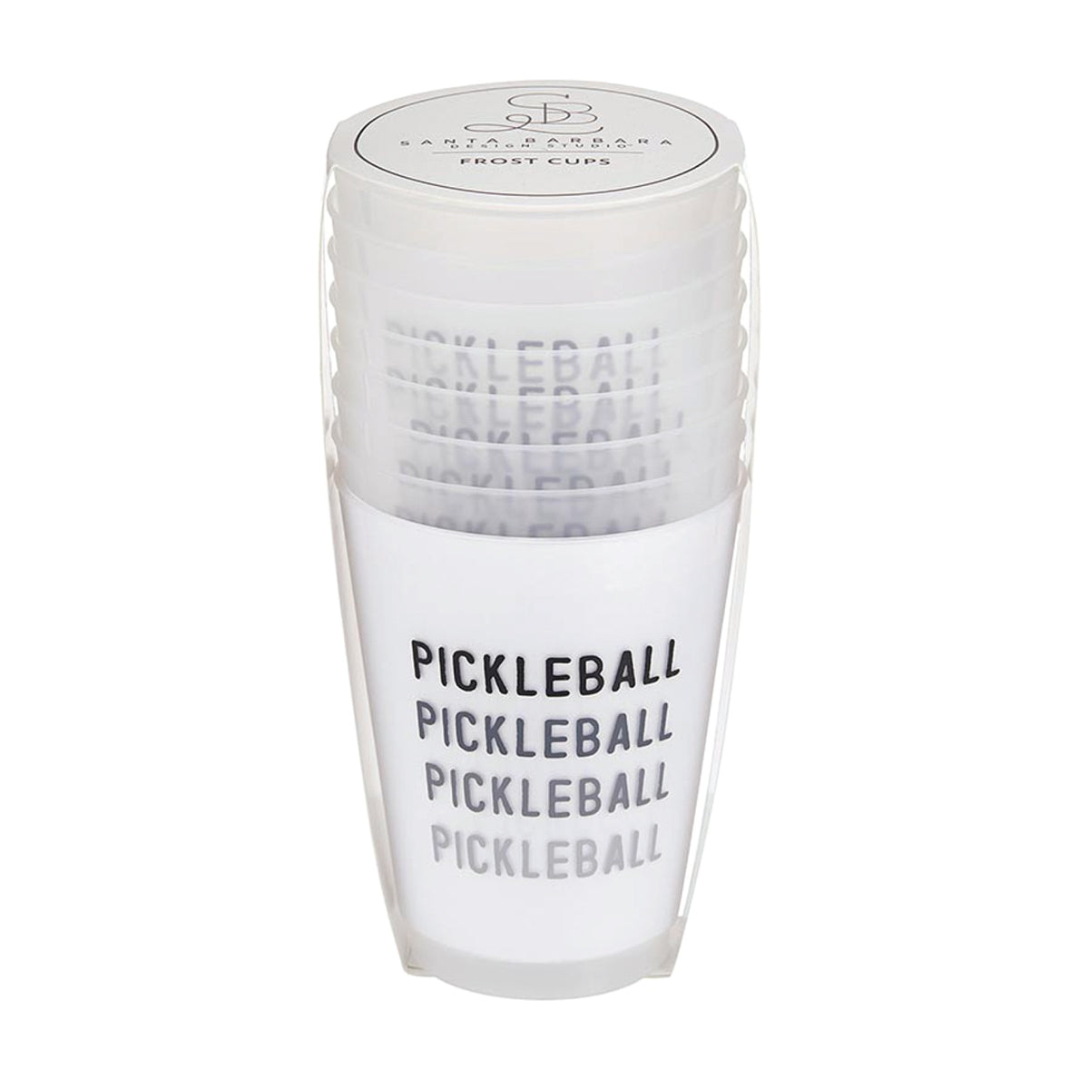 Pickleball Frosted Plastic Cups 8ct Packaged