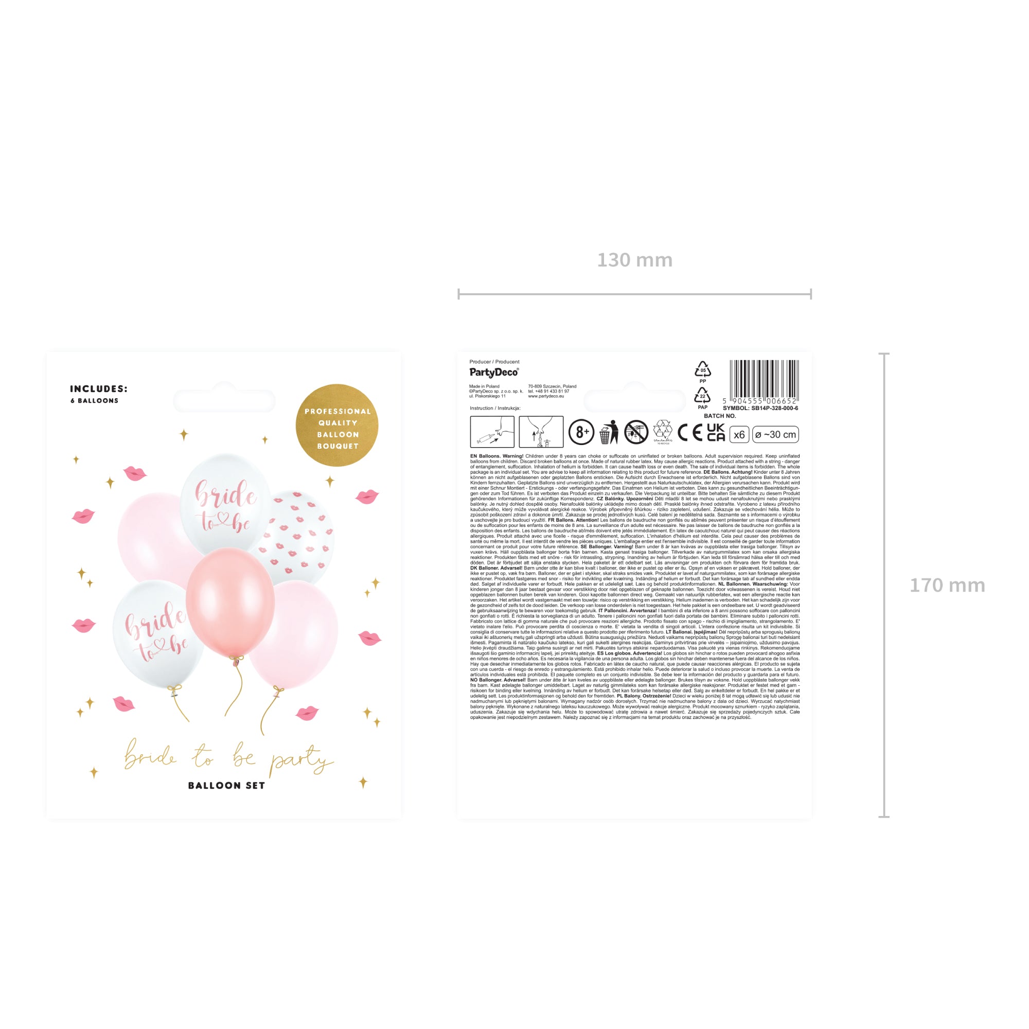 Pink Bride to Be Balloon Bouquet 6ct Packaged