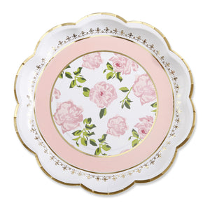 Pink Floral Tea Time Lunch Plates 8ct | The Party Darling