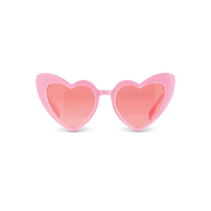 Pink Heart Plastic Sunglasses Front View