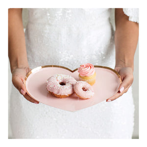 Pink Heart Shaped Lunch Plates 8ct Food Display