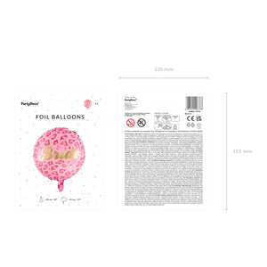Pink Leopard Bride Foil Balloon 17in Packaged