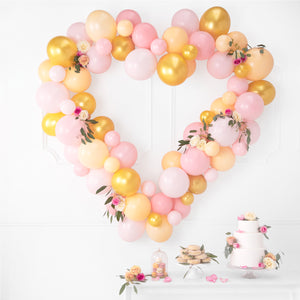 Pink & Gold Heart Balloon Garland Kit 68pc - The Party Darling