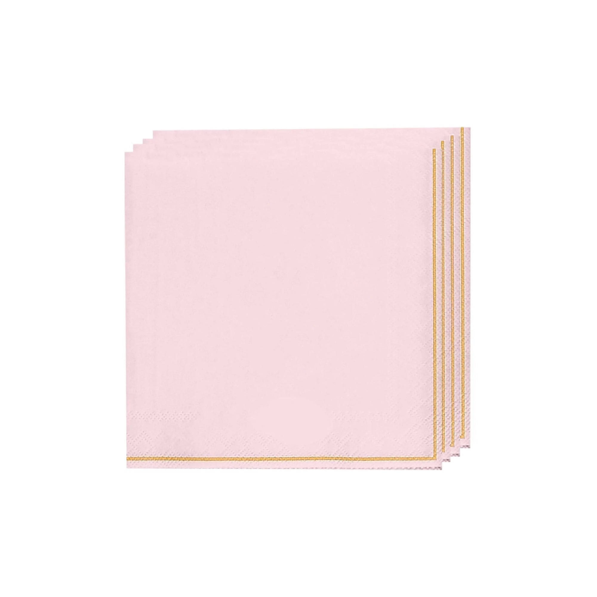 Pale Pink & Gold Stripe Dessert Napkins 20ct | The Party Darling