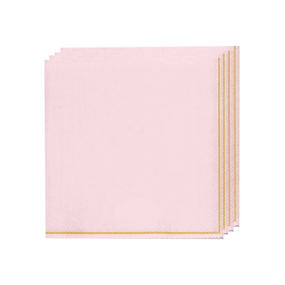 Pink with Gold Stripe Lunch Napkins 20ct | The Party Darling