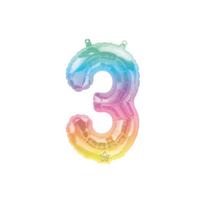 16" Rainbow Ombre Number Balloon 3 | The Party Darling