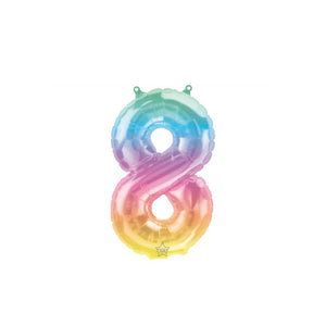 16" Rainbow Ombre Number Balloon 8 | The Party Darling