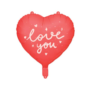 Red Love You Heart Foil Balloon 14in | The Party Darling