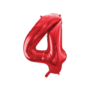 34in Red Number Balloon 4 | The Party Darling