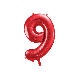 34in Red Number Balloon 9 | The Party Darling