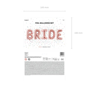 Rose Gold Bride Letter Balloon Kit Packaged