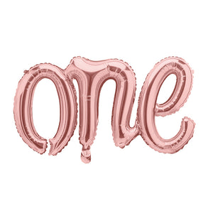 Rose Gold One Script Foil Balloon 26in | The Party Darling