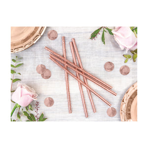 Rose Gold Paper Straws Display