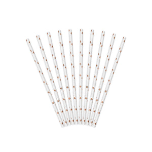 Rose Gold Star Paper Straws 10ct | The Party Darling