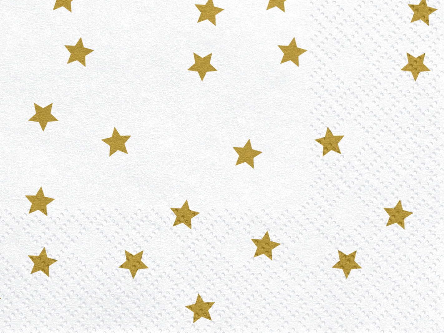 close up of the white and gold star napkins