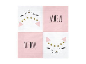 unfolded Kitty Cat Party Napkins