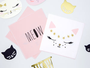 Kitty Cat Party Napkins Flat lay