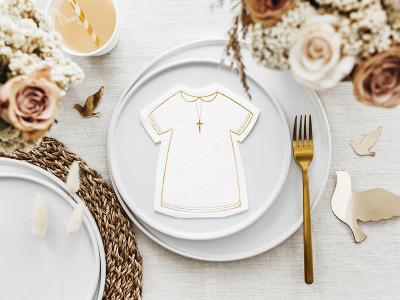 First Communion Alb Dessert Napkins 20ct Table Setting