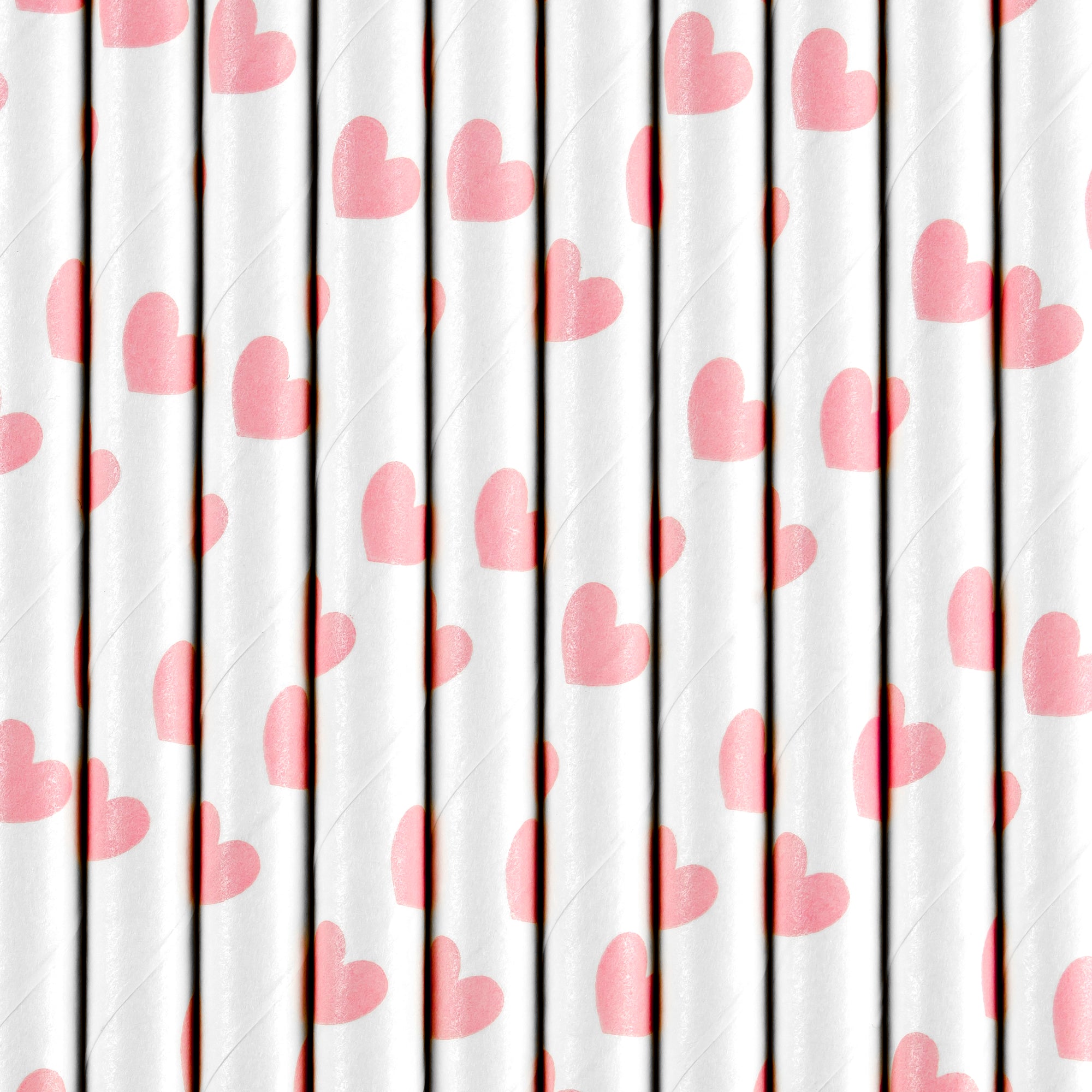 Light Pink Heart Paper Straws 10ct | The Party Darling