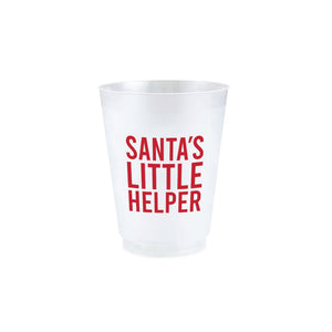 Santa's Little Helper Frosted Plastic Cups 8ct | The Party Darling