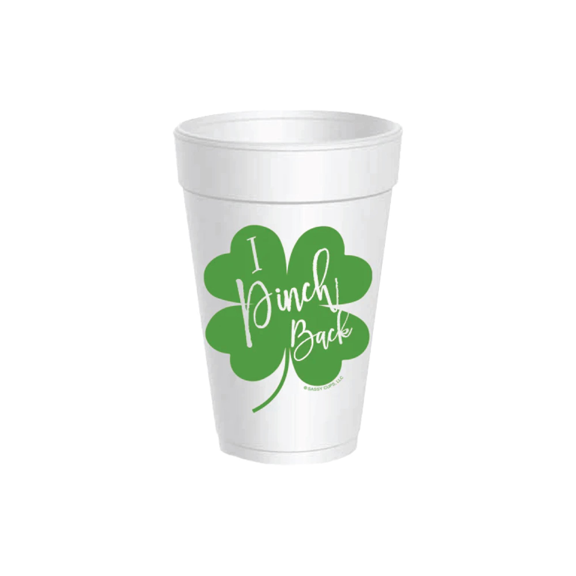 I Pinch Back Clover Styrofoam Cups w/ Lids 10ct | The Party Darling