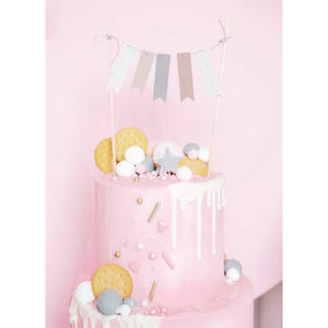 Silver Glitter Star Candles 5ct On Cake