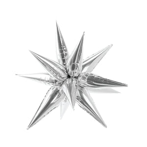 Silver Starburst Balloon 27.5in | The Party Darling
