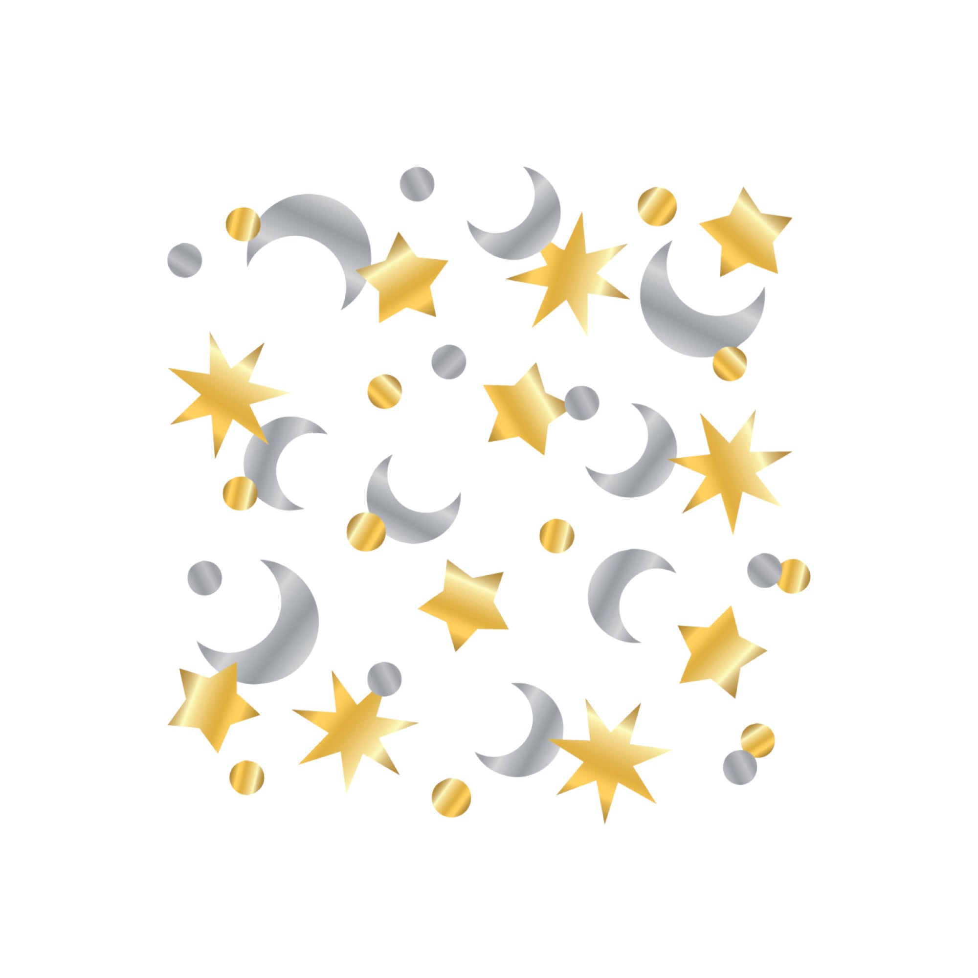 Silver & Gold Star and Moon Confetti Pack | The Party Darling