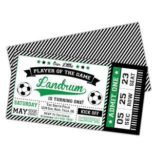 Soccer Ticket Birthday Party Invitation | The Party Darling