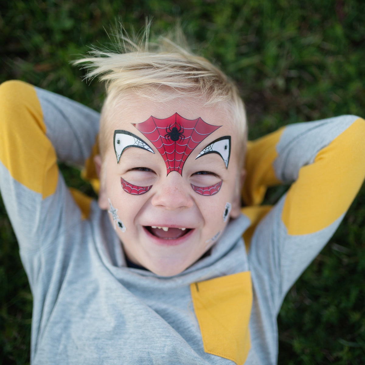 Spiderman Stickers on a child