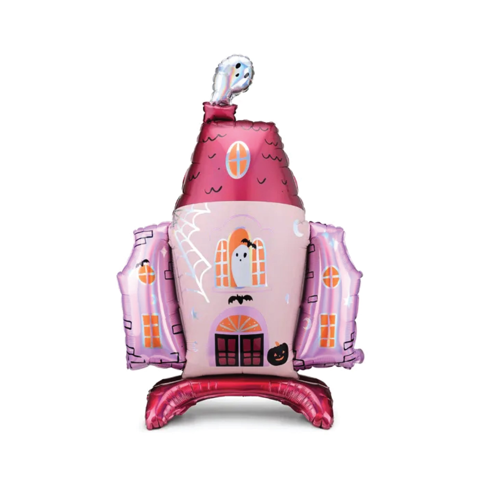 Standing Pink Haunted House Halloween Balloon 37" | The Party Darling