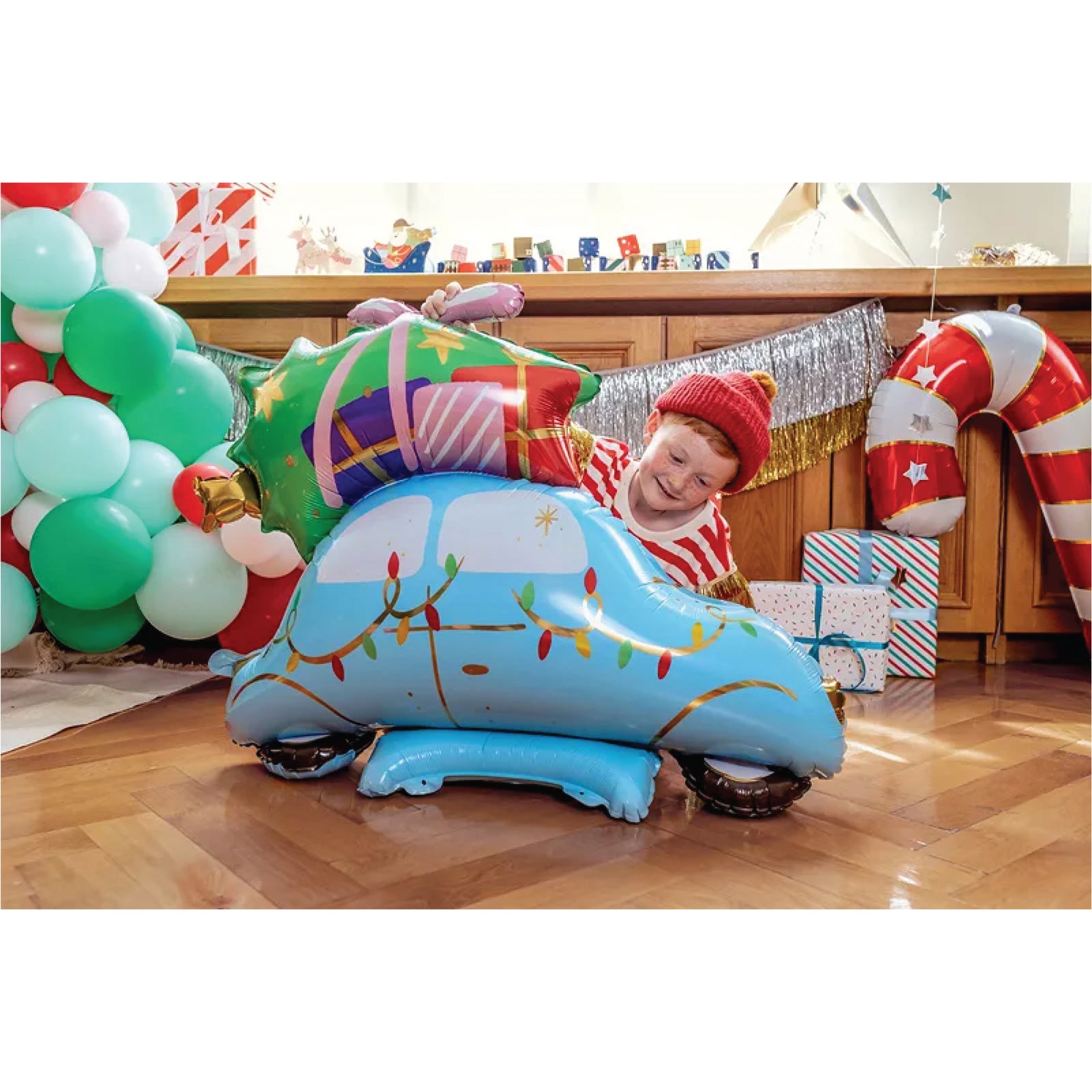 Standing Christmas Car Balloon 35in | The Party Darling