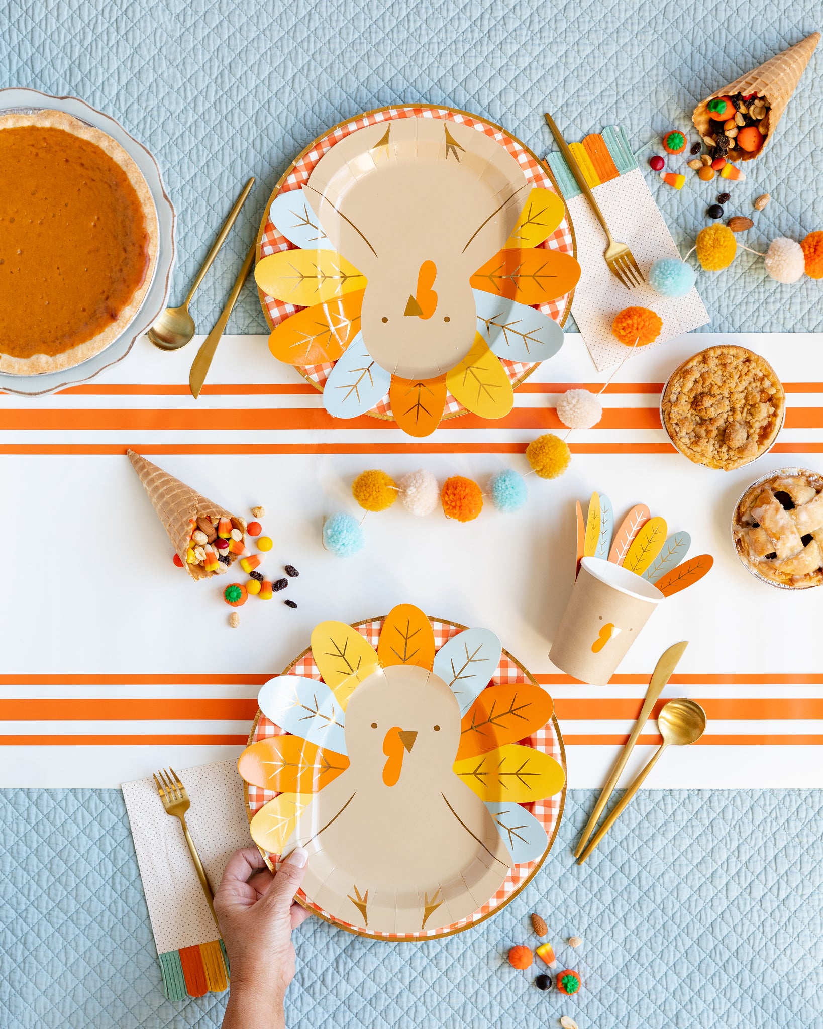 Orange Striped Paper Table Runner | The Party Darling 