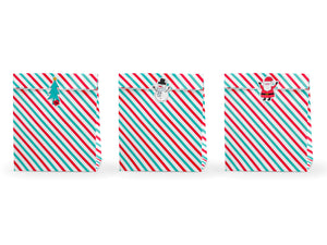 Red & Green Stripe Favor Bags