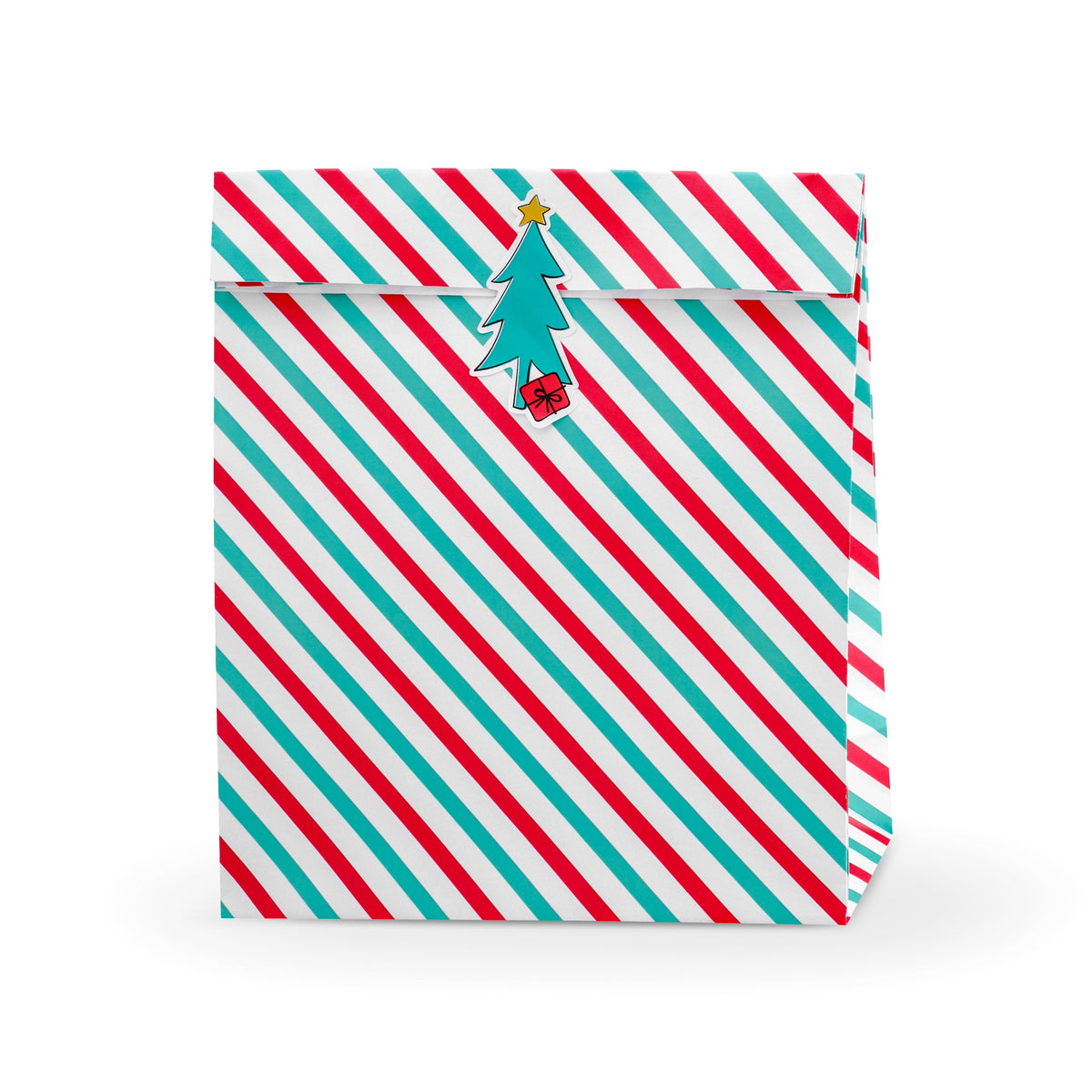 Red & Green Stripe Favor Bags 3ct | The Party Darling