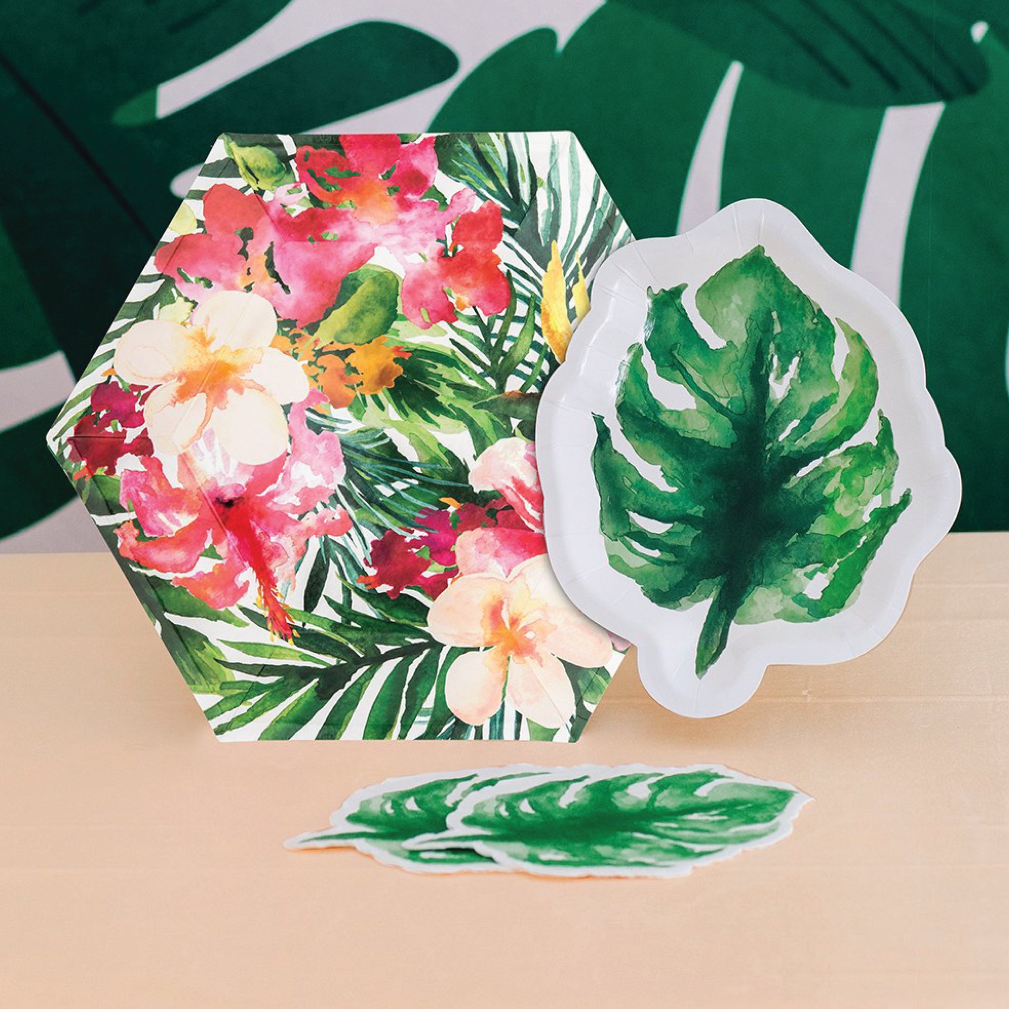 Tropical Leaf Dessert Plates 8ct Tropical Party