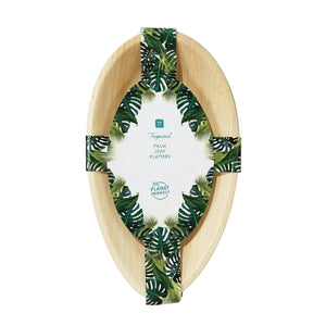 Tropical Palm Leaf Platters 6ct Packaged