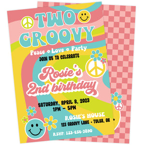 Two Groovy Birthday Party Invitation | The Party Darling