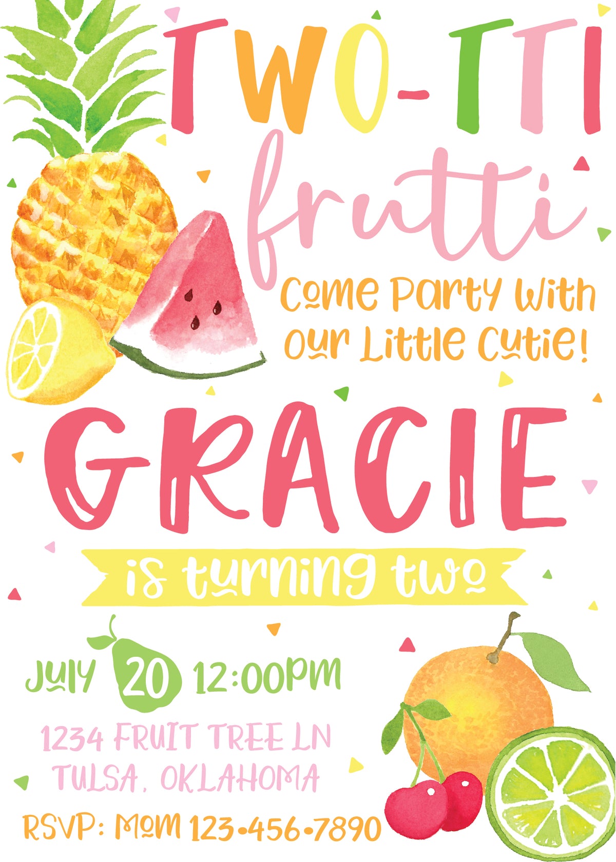 Twotti Frutti Invitation