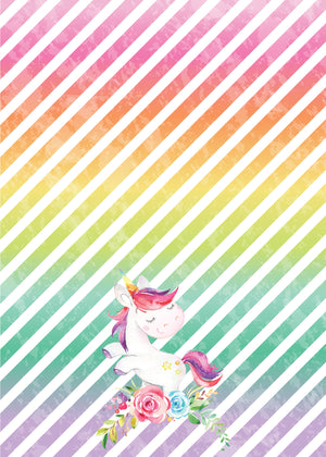 Magical Unicorn Birthday Party Invitation Back