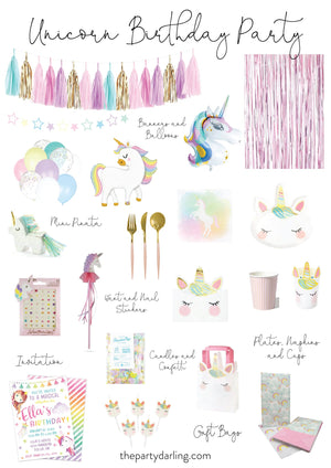 Unicorn Treat Bags with Stickers 8ct | The Party Darling