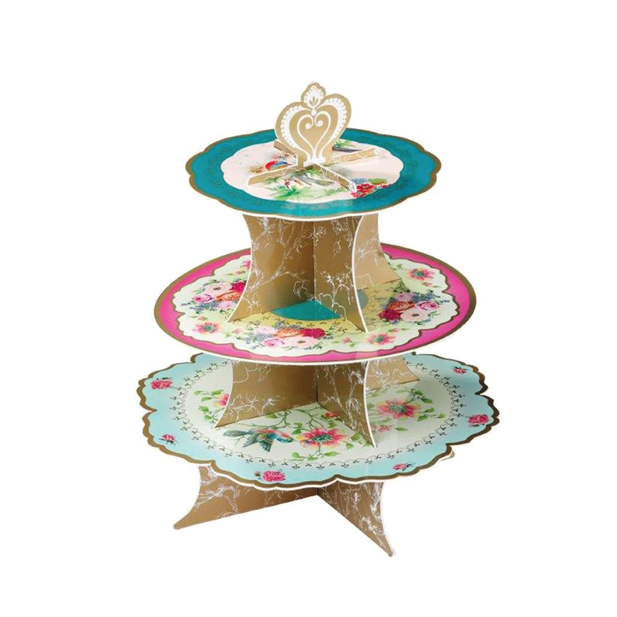Vintage Floral Tea Party Reversible Cupcake Stand 1ct | The Party Darling