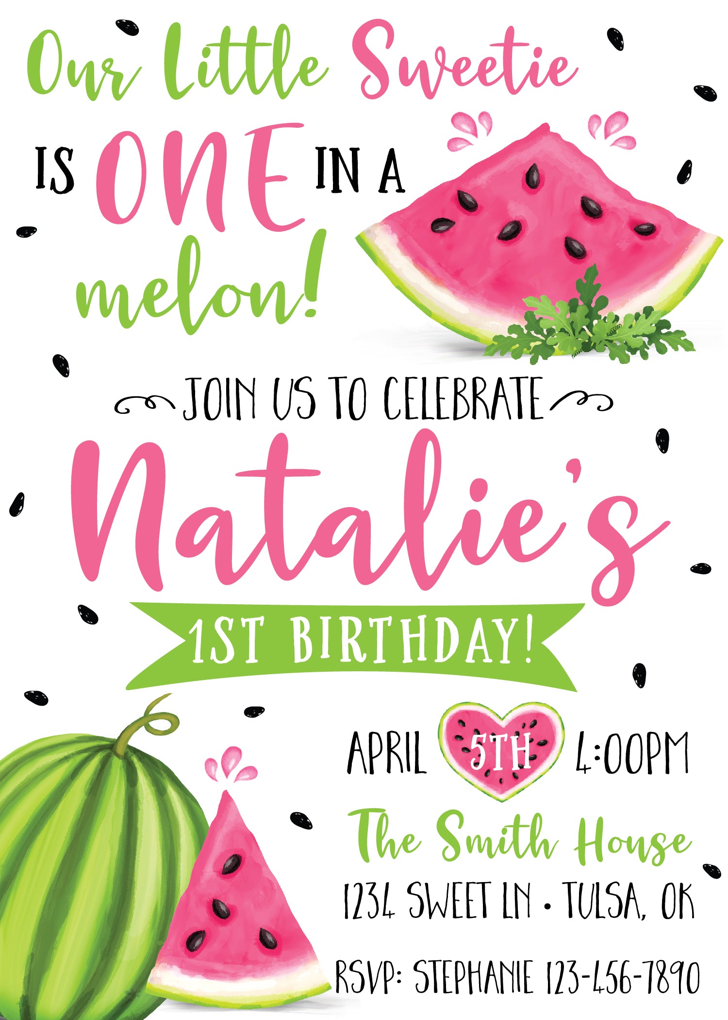One in a Melon First Birthday Party Invitation | The Party Darling