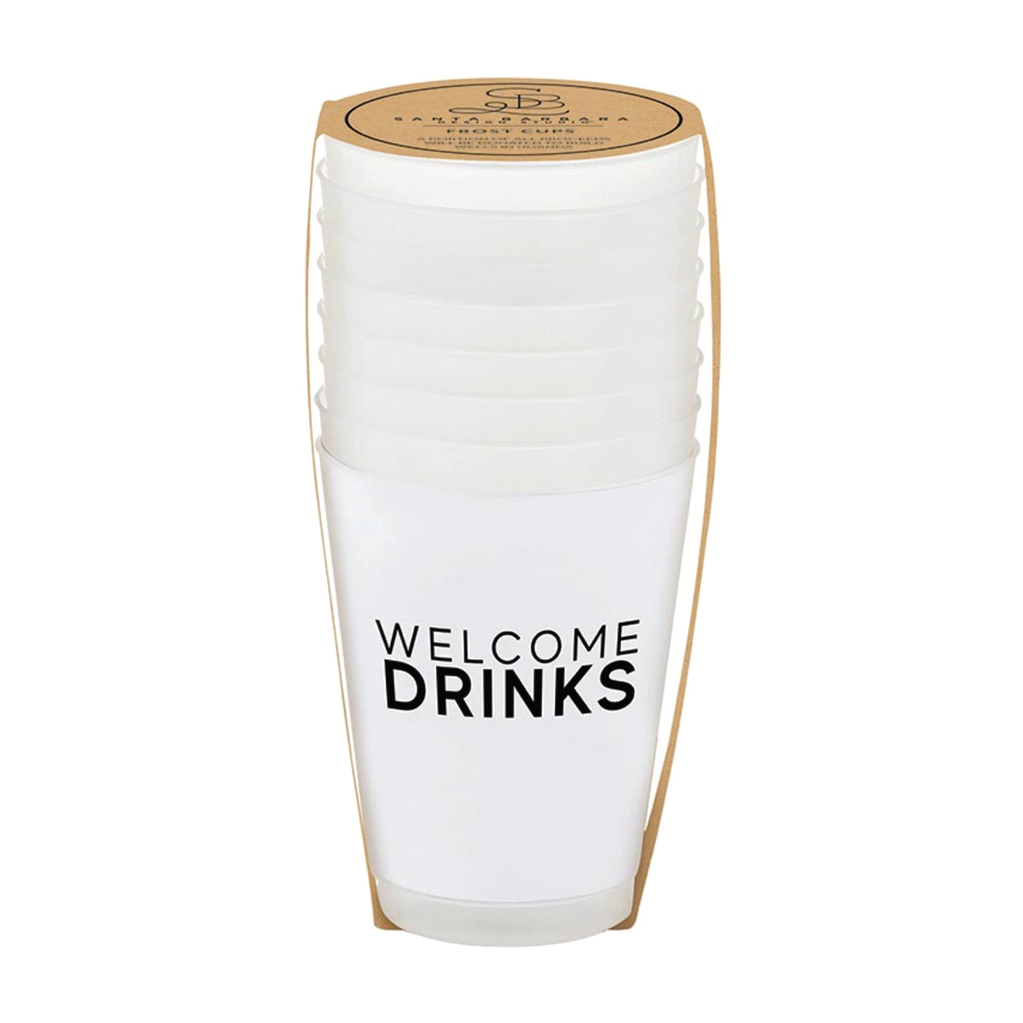 Welcome Drinks Frosted Plastic Cups 8ct Packaged