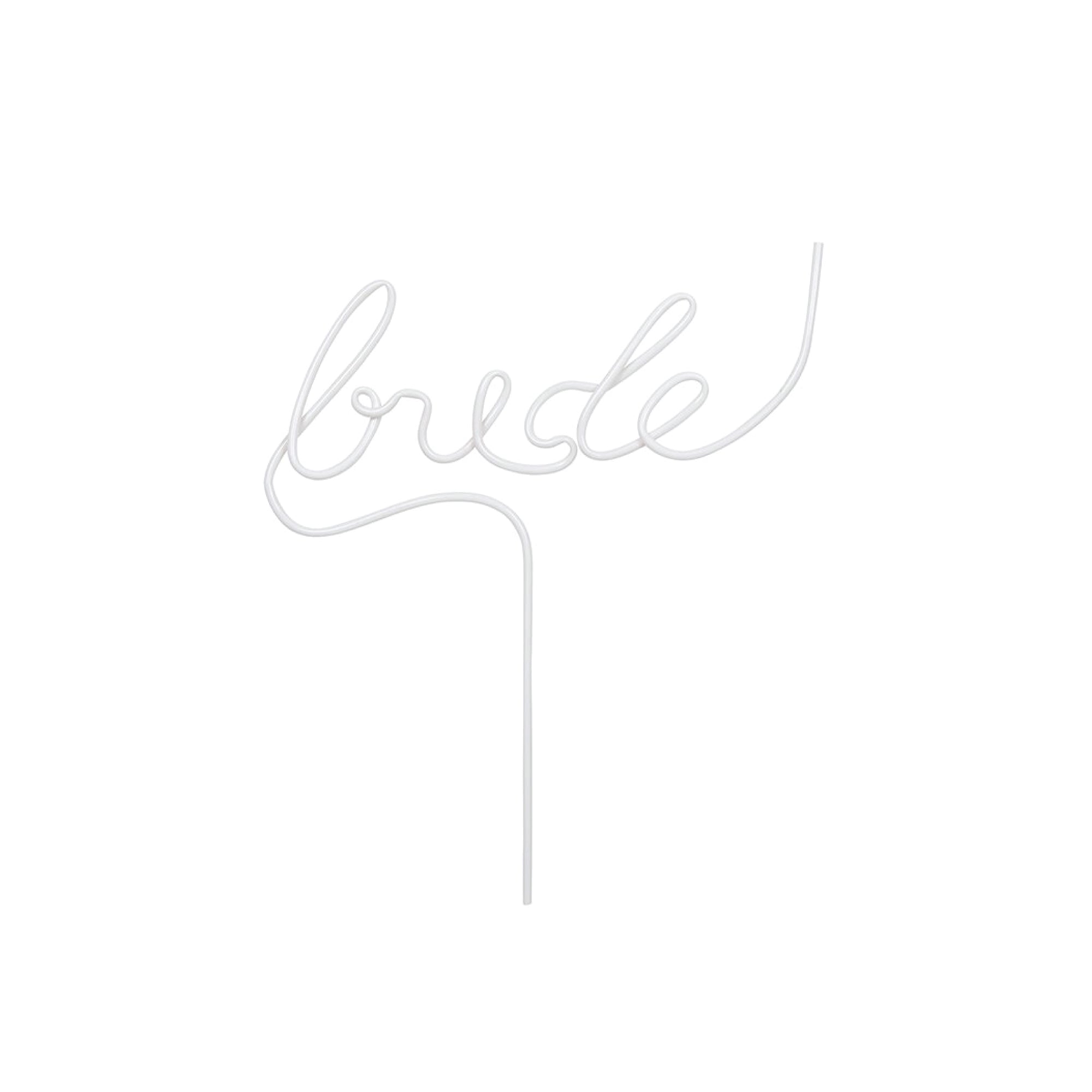 White BRIDE Plastic Word Straw | The Party Darling