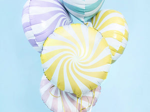 Yellow Swirly Lollipop Foil Balloon 14in - The Party Darling