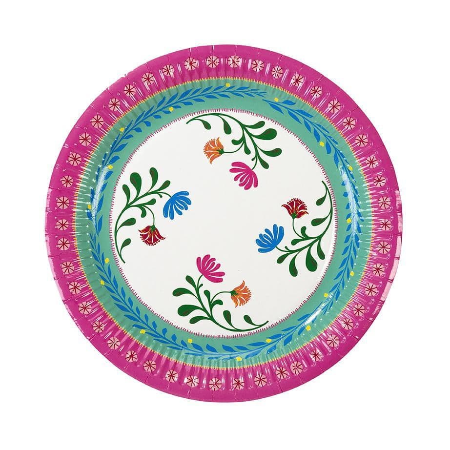 Boho Variety Floral Paper Lunch Plates 12ct | The Party Darling